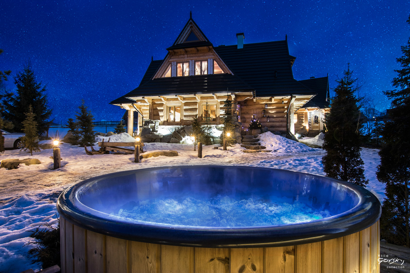 luksusowy domek zakopane -jacuzzi ogrodowe